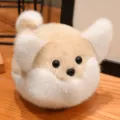 Cute round plush toy, fluffy animal doll, soft stuffed pillow for kids and stress relief. - Fennec Fox