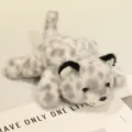 Cute snow leopard plush toy lying down soft stuffed animal doll decoration kids gift - Cat