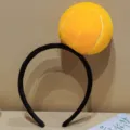 Niedlicher Plüsch Tennisball Haarreif lustiger Haarschmuck für Party Foto Requisiten Geschenk - Zitronengelb - Tennis Stil