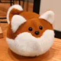 Cute round plush toy, fluffy animal doll, soft stuffed shiba inu pillow for kids and baby. - Shiba Inu