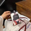 Mini crossbody phone bag for women, stylish cartoon girl print shoulder bag, lightweight. - White Hat Girl