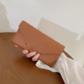 Women Long Wallet Slim Large Capacity Multi-Card Folding Purse Brown Clutch Bag - Brown