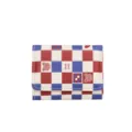 Cute plaid short wallet for women, trifold mini card holder with lovely bear design and coin pocket. - Short Tri-fold Wallet / Checkerboard Bear