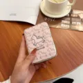 Étui de carte en cuir PU rose pour femmes avec joli motif de cheval, porte-cartes zippé. - Cheval Blanc Cassé