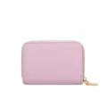 Porte-cartes compact en cuir PU mauve clair avec fermeture eclair, petit porte-monnaie. - Bleu