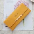 Stylish yellow long wallet for women, elegant folding clutch purse with multiple card slots. - Yellow
