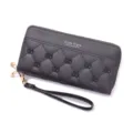 Portafoglio Donna Lungo Semplice Moda Doppia Cerniera Grande Capacità Borsetta Clutch - Stile Lettera GD / Doppia Cerniera GD - Nero