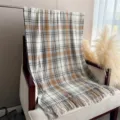 Cozy faux cashmere plaid tassel scarf detail, perfect autumn and winter warm accessory. - WT275-1 Gray Brown