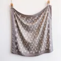 Vintage brown floral silk-like large square scarf detail, elegant fashion accessory for women. - FN267-2 Dark Gray