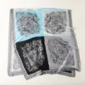 Retro color block paisley print silk feel square scarf elegant women fashion accessory detail. - Blue