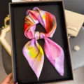 Foulard Carré Effet Soie Élégant Imprimé Floral Mode Tour De Cou Bandana Pour Femme Chic - FG352-2