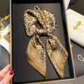 70cm vintage floral satin square scarf, elegant neckerchief and retro headwear for women. - 70*70cm / Coffee