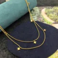 Collana a doppio strato d'oro con stelle per donna, gioielli minimalisti in acciaio. - Collana Stella a Otto Punte