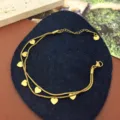Collana cuore doppio strato acciaio dorato pendente elegante donna moda gioielli - Braccialetto con Cuoricino