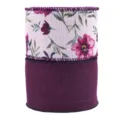 Purple floral wired ribbon and solid burlap ribbon set for gift wrapping, home decor, bows. - 2-Style Set / 2 Rolls/Pack