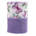Butterfly flower wired ribbon purple burlap detail for gift wrapping and home decoration - Assorted Set Style / Width 6.3cm x 2 Styles 5 Yards Each/Roll
