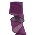 Purple wired burlap ribbon for gift wrapping, floral wreath, and creative home decor projects. - Solid Purple Style / 1 Roll