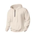 Herren lässiger Waffelstrick Pullover mit halbem Reißverschluss Kapuze beige Oberteil - S / Oberteile / Khaki