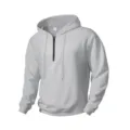 Herren lässiger Kapuzenpullover mit Halbverschluss in Grau, ideal für Outdoor-Sportarten. - S / Oberteile / Grau