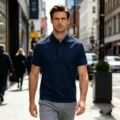 Polo homme respirant à séchage rapide manches courtes pour mode été décontractée. - Bleu marine