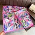Foulard en soie imprime floral artistique pour femmes carree elegante mode bandeau chale - FG330-3
