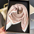 Foulard carre en imitation soie avec motif leoparde elegant pour femme et mode - FG334-2