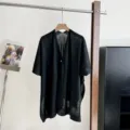 Summer black knit sunscreen shawl cardigan short sleeve open front cape cover-up for women - 85*125cm / Black