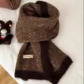 Winter thick knitted cashmere scarf for women, soft warm neck warmer, cozy fashion accessory. - Hazelnut Chestnut Brown