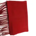 Red imitation cashmere scarf with long fringe, soft warm winter shawl for women and men. - Twill 2
