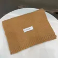 Cozy knitted winter scarf for women, solid color warm neck wrap, elegant casual accessory. - Camel