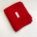 Soft red knitted winter scarf for women and men, cozy solid color warm neck wrap for cold days. - Bright Red / 170cm