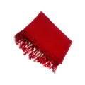 Red imitation cashmere winter scarf with elegant tassels, cozy and warm accessory. - Chinese Knot