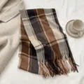 Autumn winter classic plaid tassel scarf versatile soft warm neck warmer fashion shawl for daily wear - No. 2 / 180cm