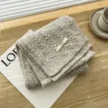 Grey cable knit winter scarf for women, thick warm cozy knitted scarf, casual daily neck warmer. - Khaki / 170cm