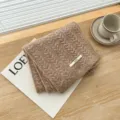 Cozy brown cable knit winter scarf, thick warm woolen neck wrap for women daily wear. - Camel / 170cm