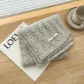 Grey knitted scarf winter warm thick cable knit fashion women elegant cozy soft winter accessory - Light Gray / 170cm