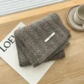 Brown knitted winter scarf, cozy thick warm woolen neck wrap, stylish fashion variant accessory. - Brown / 170cm