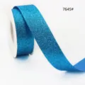 Blaue Glitzerband Rolle für Geschenke, Blumenbox Verpackung und DIY Basteln Dekoration. - Blauer Stil (7645#) / Breite 10mm x Länge 45m