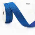 Blaues Glitzerband Rolle für Geschenkverpackung, Blumendekoration und Bastelprojekte. - Dunkelblauer Stil (7347#) / Breite 10mm x Länge 45m
