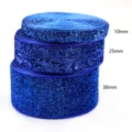 Blue glitter ribbon variant set, 10mm 25mm 38mm widths, perfect for DIY craft and hair bow accessories. - 01 Width 1cm Length 5 Yards Per Roll