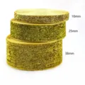 Gold glitter ribbon rolls in 10mm, 25mm and 38mm widths for DIY crafts and hair accessories. - 02 Width 1cm Length 5 Yards Per Roll