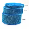 Blue glitter elastic ribbon variant for garment accessories, hair bows and DIY craft projects. - 03 Width 1cm Length 5 Yards Per Roll