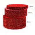 Red glitter elastic ribbon variant set in 10mm 25mm 38mm widths for DIY accessories. - 16 Width 1cm Length 5 Yards Per Roll