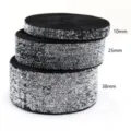 Black metallic glitter elastic ribbon webbing trim 10mm 25mm 38mm for sewing crafts DIY - 17 Width 1cm Length 5 Yards Per Roll