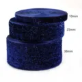 Dark Blue Glitter Elastic Ribbon Variant Set, 10mm 25mm 38mm Widths for DIY Hair Bows. - 26 Width 1cm Length 5 Yards Per Roll
