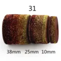 Gradient glitter ribbon rolls with multi-size 38mm 25mm 10mm for DIY hair bows crafts. - 31 Width 1cm Length 5 Yards Per Roll