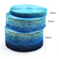 Blue glitter elastic webbing variant, metallic ribbon for DIY hair bows and garment accessories. - No. 36 Width 1cm Length 5 Yards Per Roll
