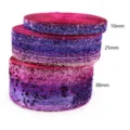 Glitter ribbon rolls in gradient purple pink colors, assorted widths 10mm 25mm 38mm for DIY. - No. 38 Width 1cm Length 5 Yards Per Roll