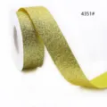 Gold Glitzerband für Geschenkverpackung, Blumensträuße und kreative DIY Bastelprojekte ideal. - Gold Stil (4351#) / Breite 10mm x Länge 45m
