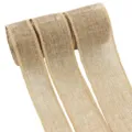Natürliches Juteband Rolle mit ausgefransten Kanten für rustikale Deko und Handwerk. - 3.8cm Breite (50 Yards) / Beige